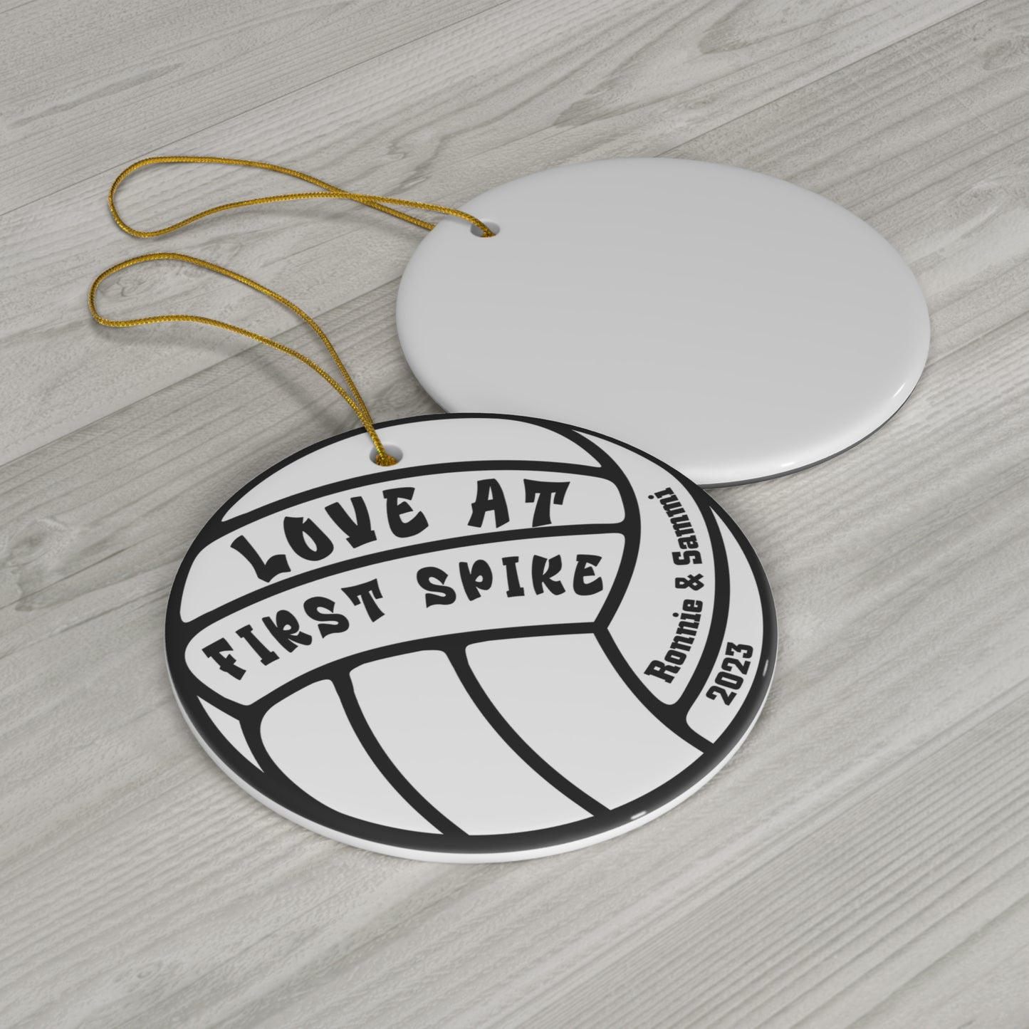Love at First Spike Volleyball Ornament