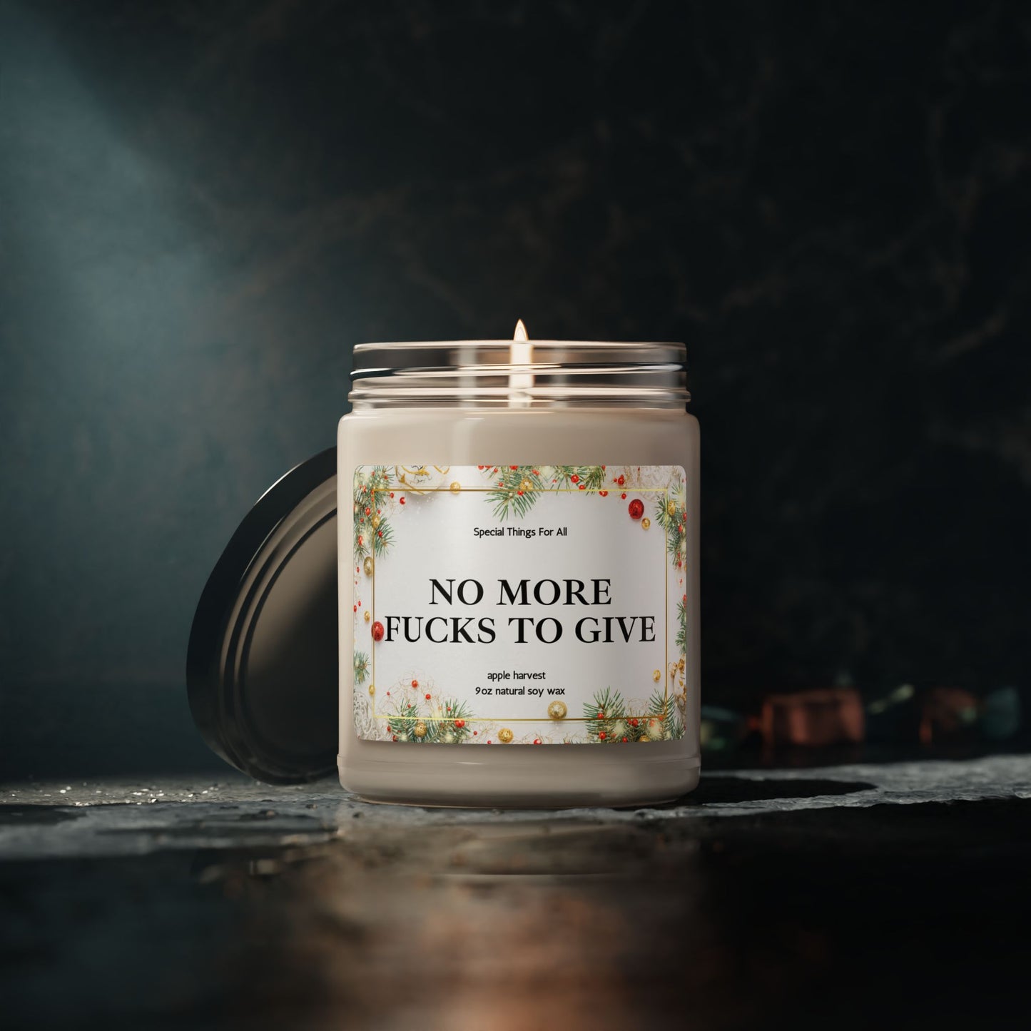 No More Fucks To Give Glass Candle