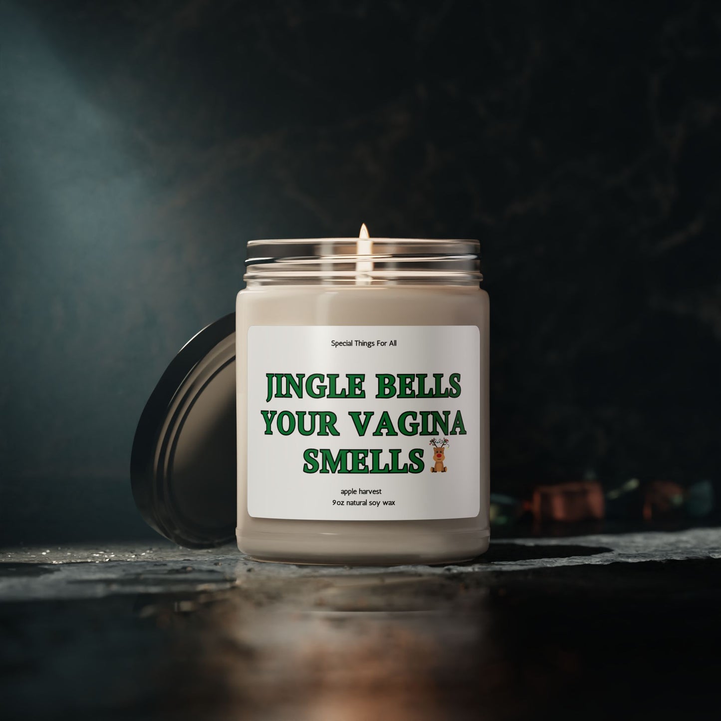 Jingle Bells Your Vagina Smells Glass Candle