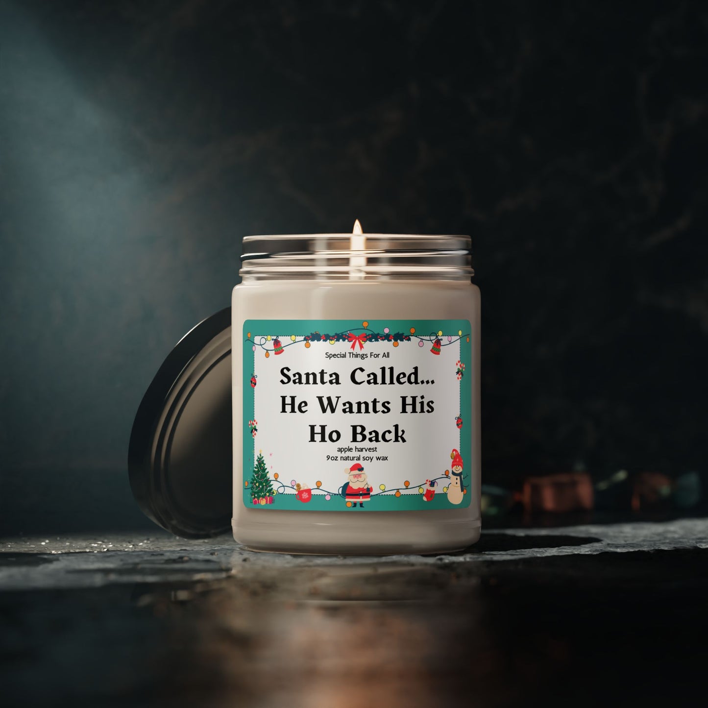Santa Called He Wants His Ho Back Glass Candle
