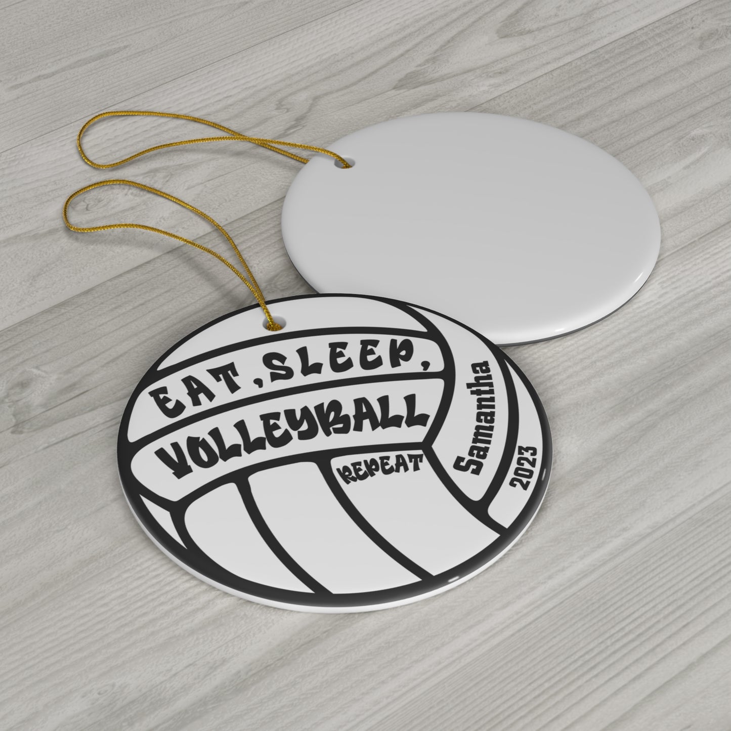 Eat Sleep Volleyball Repeat Volleyball Ornament