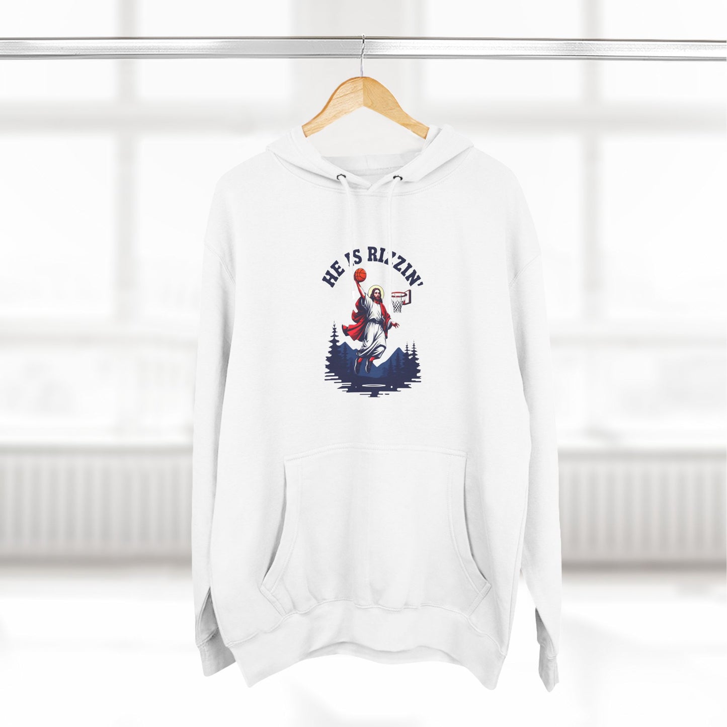 He Is Rizzin Jesus Basketball Hoodie