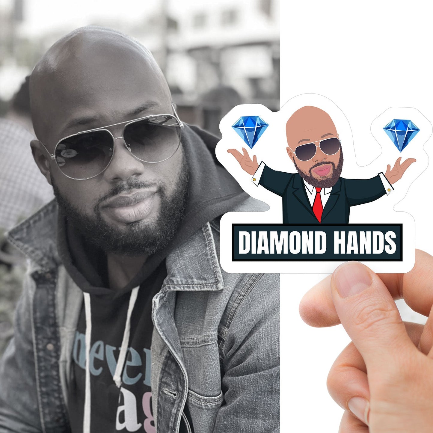 Custom Diamond Hand WSB Stickers