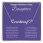 Happy Mother's Day Daughter Custom Name Necklace with Heart