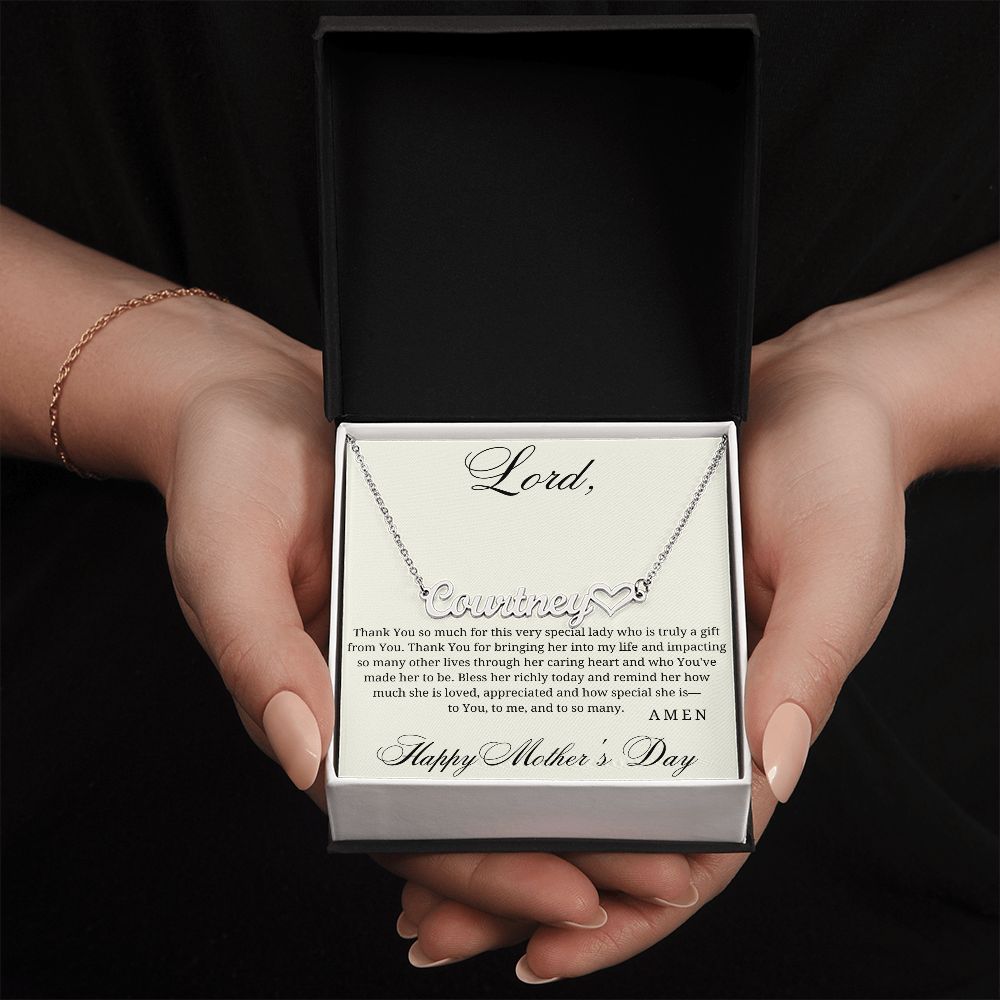 Thank You Lord For My Mom - Custom Name Necklace for Mother's Day