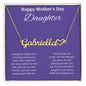 Happy Mother's Day Daughter Custom Name Necklace with Heart