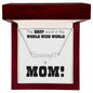 Mom is the Best Word in the Whole Wide World Name Necklace with Heart
