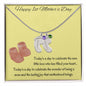 Engraved Baby Feet with Birthstones Necklace - First Mother's Day