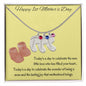 Engraved Baby Feet with Birthstones Necklace - First Mother's Day