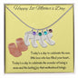Engraved Baby Feet with Birthstones Necklace - First Mother's Day