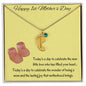 Engraved Baby Feet with Birthstones Necklace - First Mother's Day