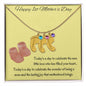 Engraved Baby Feet with Birthstones Necklace - First Mother's Day