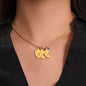 Engraved Baby Feet with Birthstones Necklace - First Mother's Day
