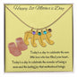 Engraved Baby Feet with Birthstones Necklace - First Mother's Day