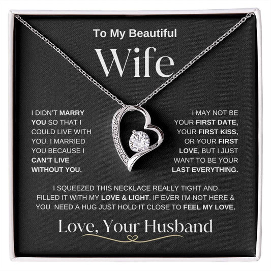 To My Beautiful Wife | Forever Love Necklace - BW1
