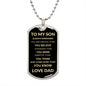 To My Son Always Believe Dog Tag Black/Gold - Love Dad (Engraving option on next Page)