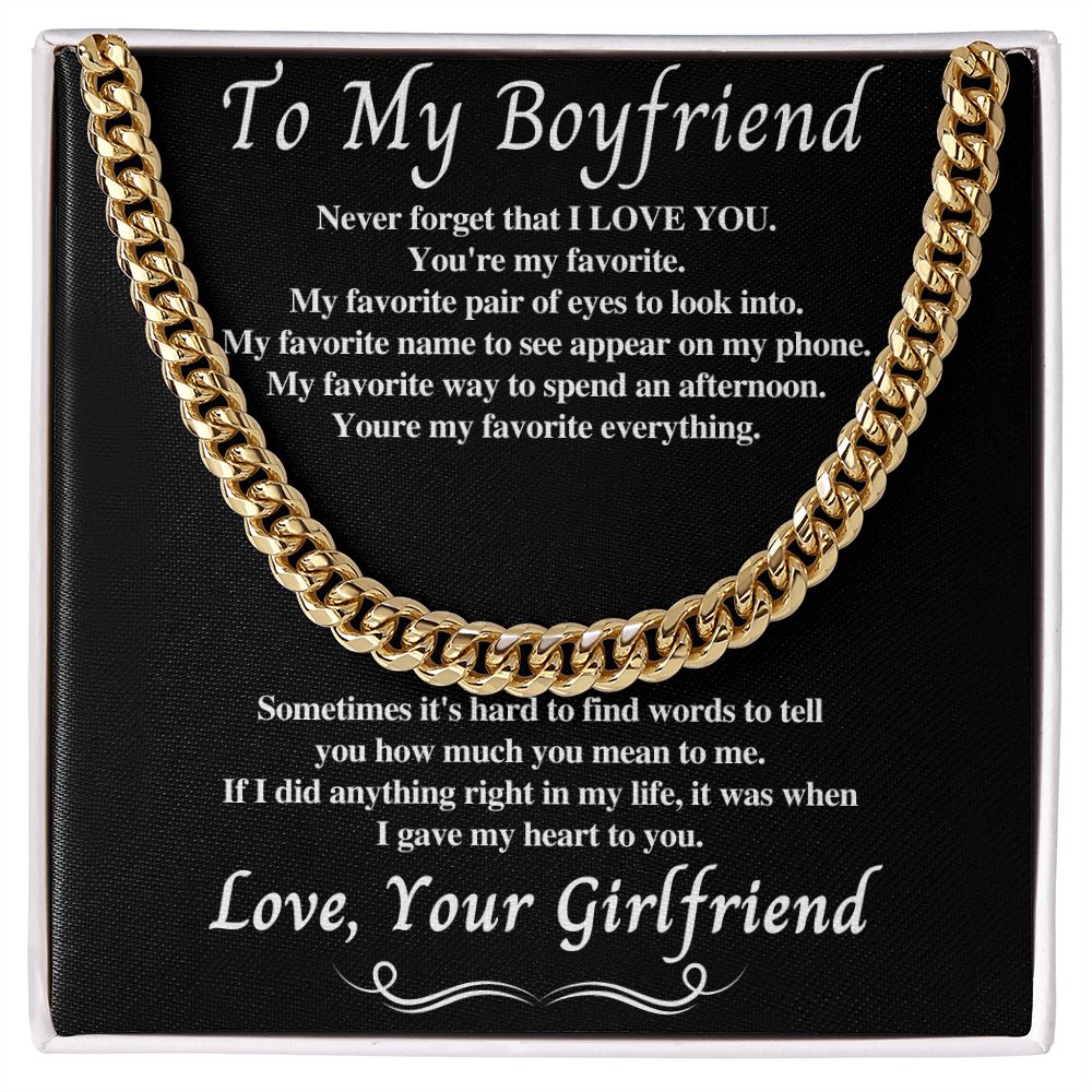 To My Boyfriend - You're My Favorite Person - Cuban Chain Necklace