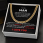 To My Man - I Love You Cuban Necklace
