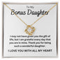 To My Bonus Daughter Love Knot Necklace - Grateful You Are In My Life