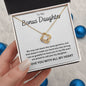 To My Bonus Daughter Love Knot Necklace - Our Bond Is Strong