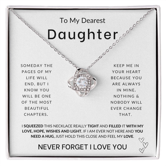 To My Daughter - Never Forget I Love You Love Knot Necklace