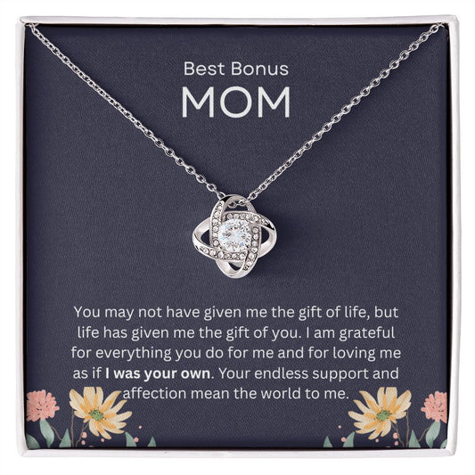 Best Bonus Mom Love Knot Necklace