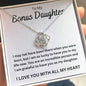 To My Bonus Daughter Love Knot Necklace - Lucky To Have You