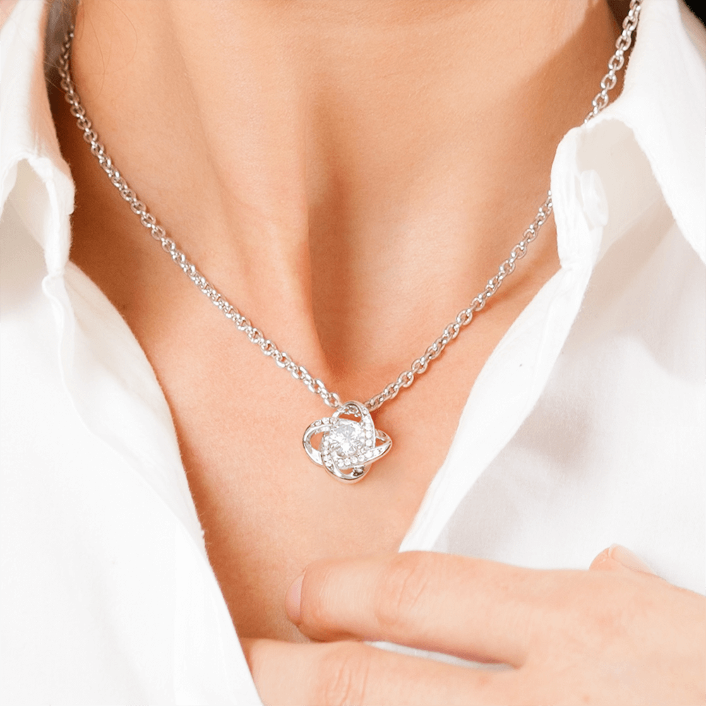 To My Granddaughter Follow Your Heart Love Knot Necklace