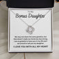 To My Bonus Daughter Love Knot Necklace - Our Bond Is Strong