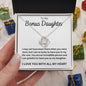 To My Bonus Daughter Love Knot Necklace - Lucky To Have You