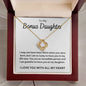 To My Bonus Daughter Love Knot Necklace - Lucky To Have You