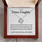 To My Bonus Daughter Love Knot Necklace - Lucky To Have You