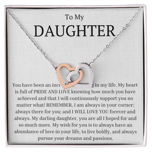 To My Daughter - You Are A Blessing In My Life Interlocking Necklace