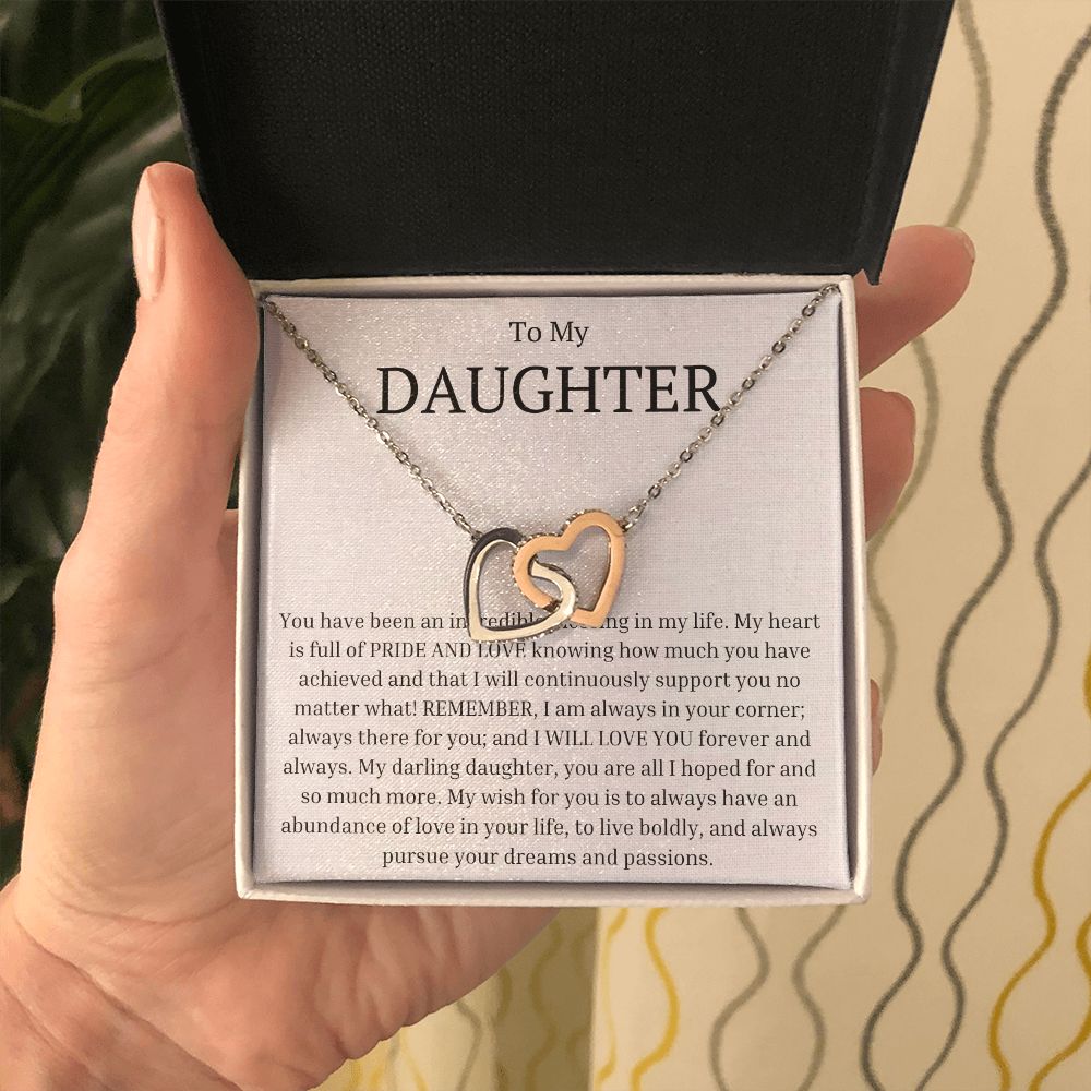 To My Daughter - You Are A Blessing In My Life Interlocking Necklace