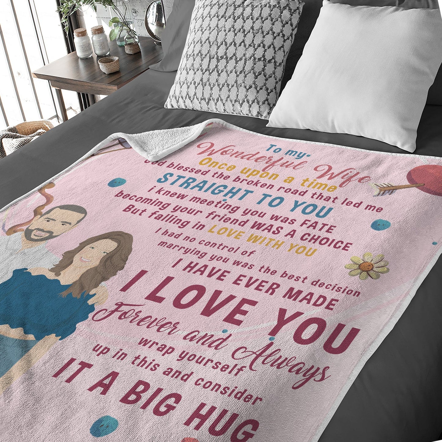 Personalized To My Wife Message Blanket