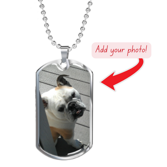 Pet Memorial Custom Photo Luxury Dog Tag (Engraving option on next Page)