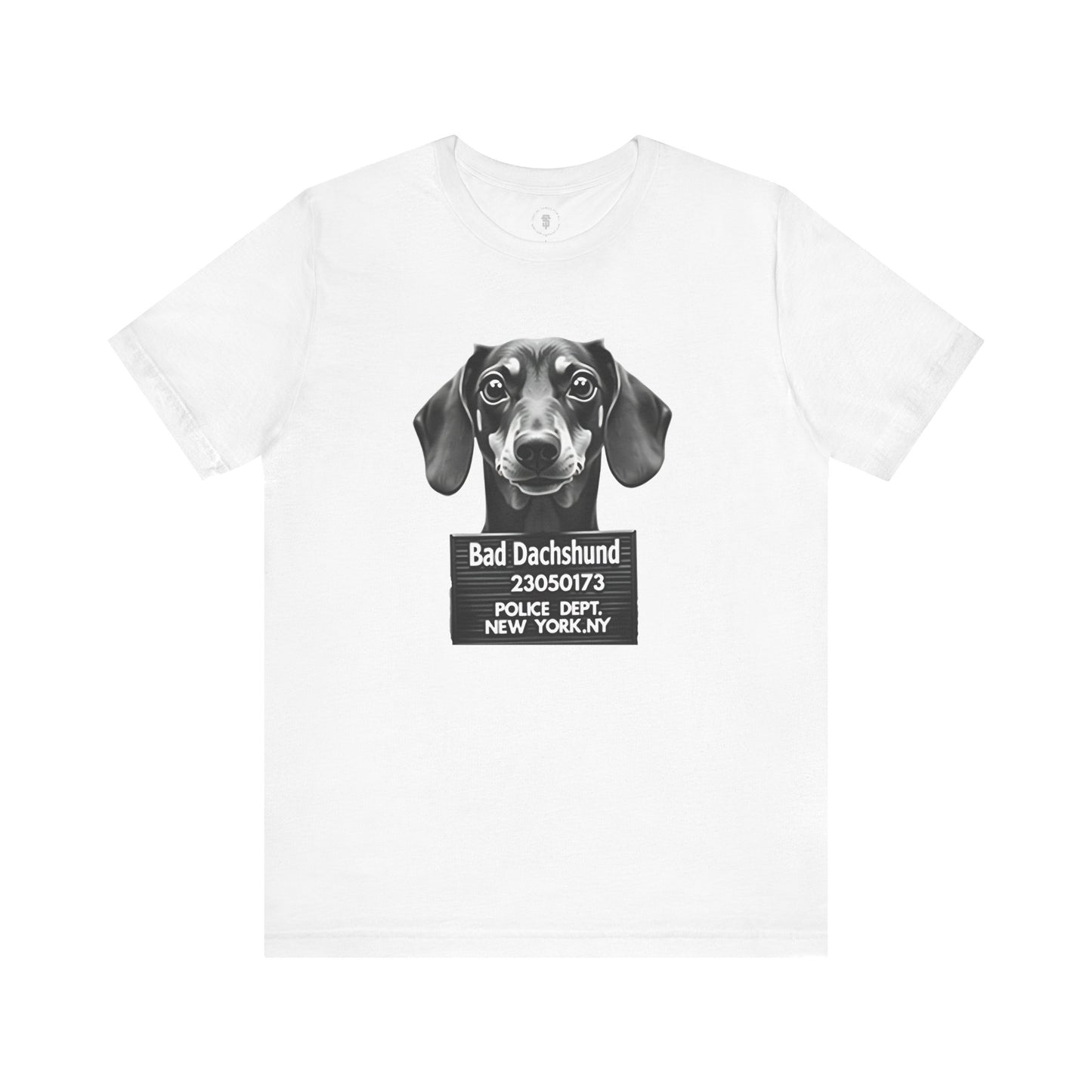 Funny Bad Dachshund Mugshot T-Shirt