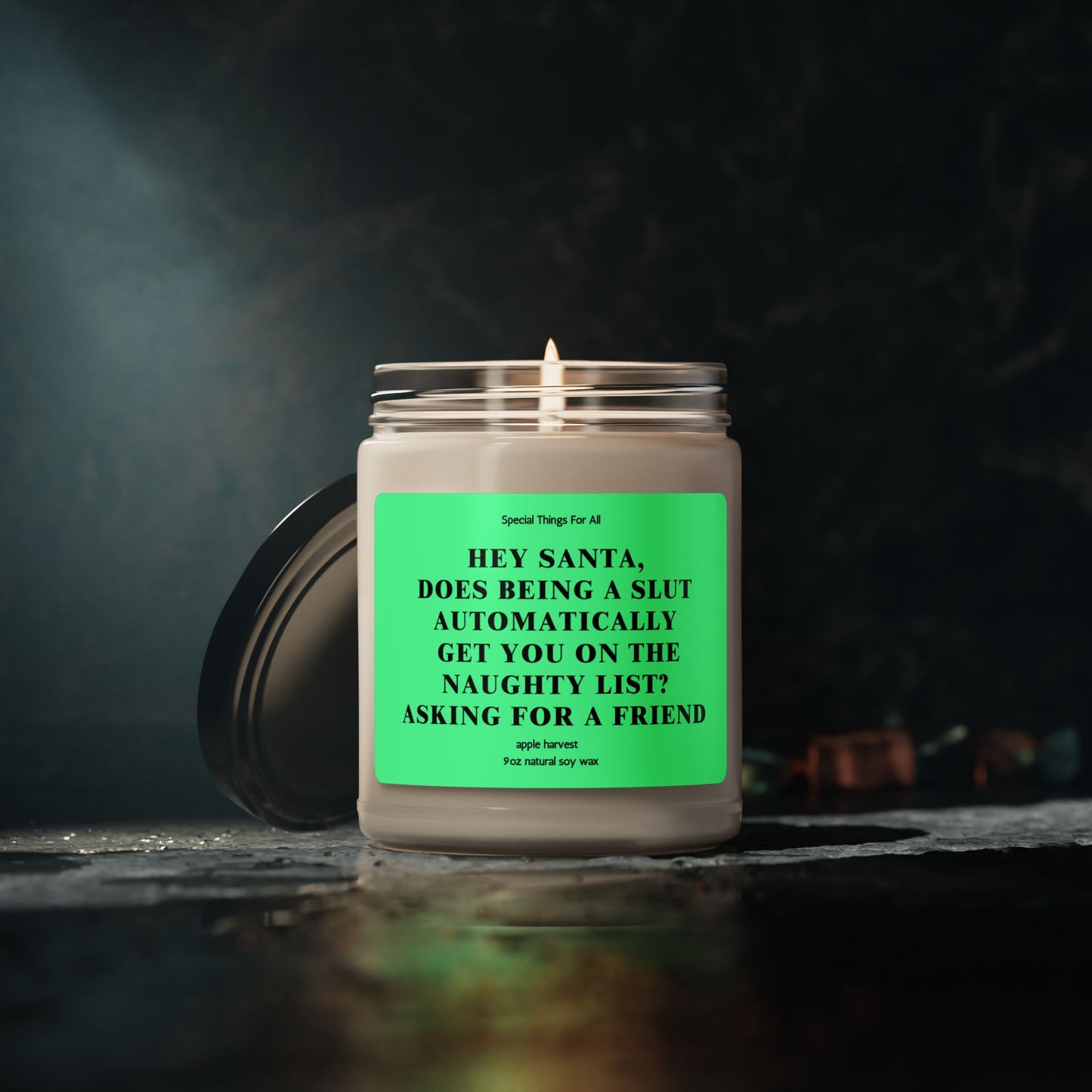Hey Santa, Does Being A Slut Automatically Get You On the Naughty List Glass Candle