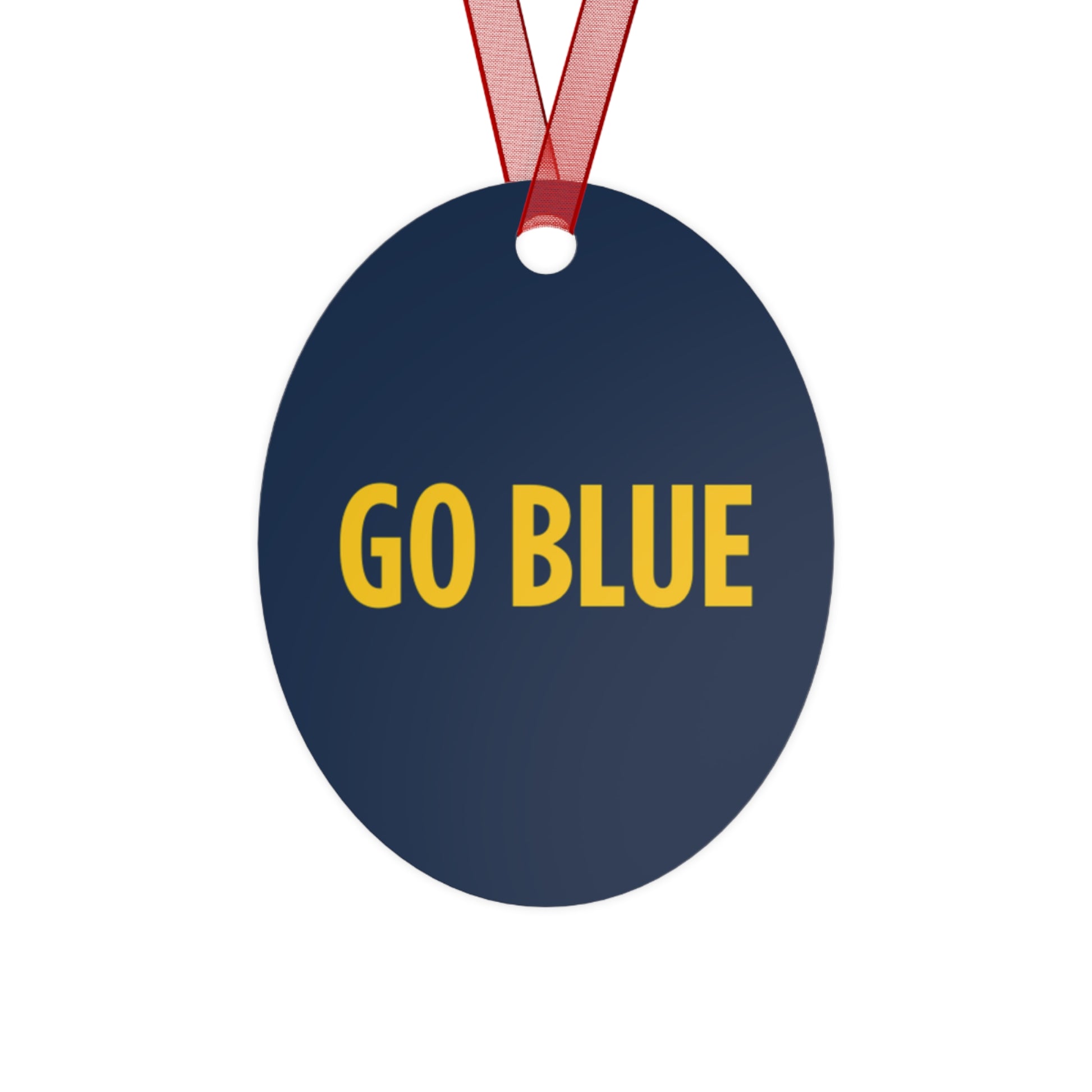 Michigan vs Everyone Ornaments. Four styles to choose from; Round, Oval, Christmas Tree and Bell. Front says Michigan vs Everyone, back says GO BLUE