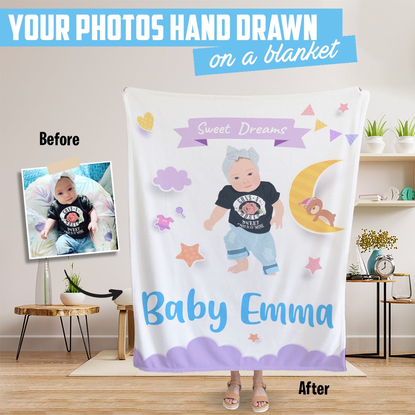 Personalized Sweet Dreams Baby Blanket