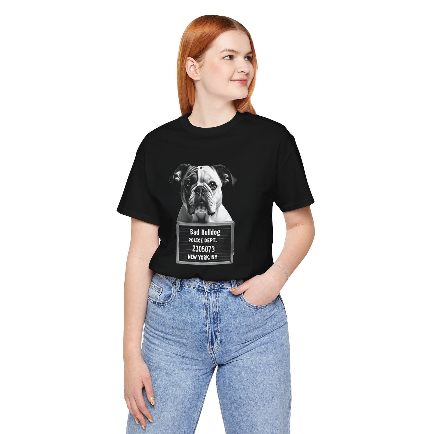 Funny Bad Bulldog Mugshot T-Shirt