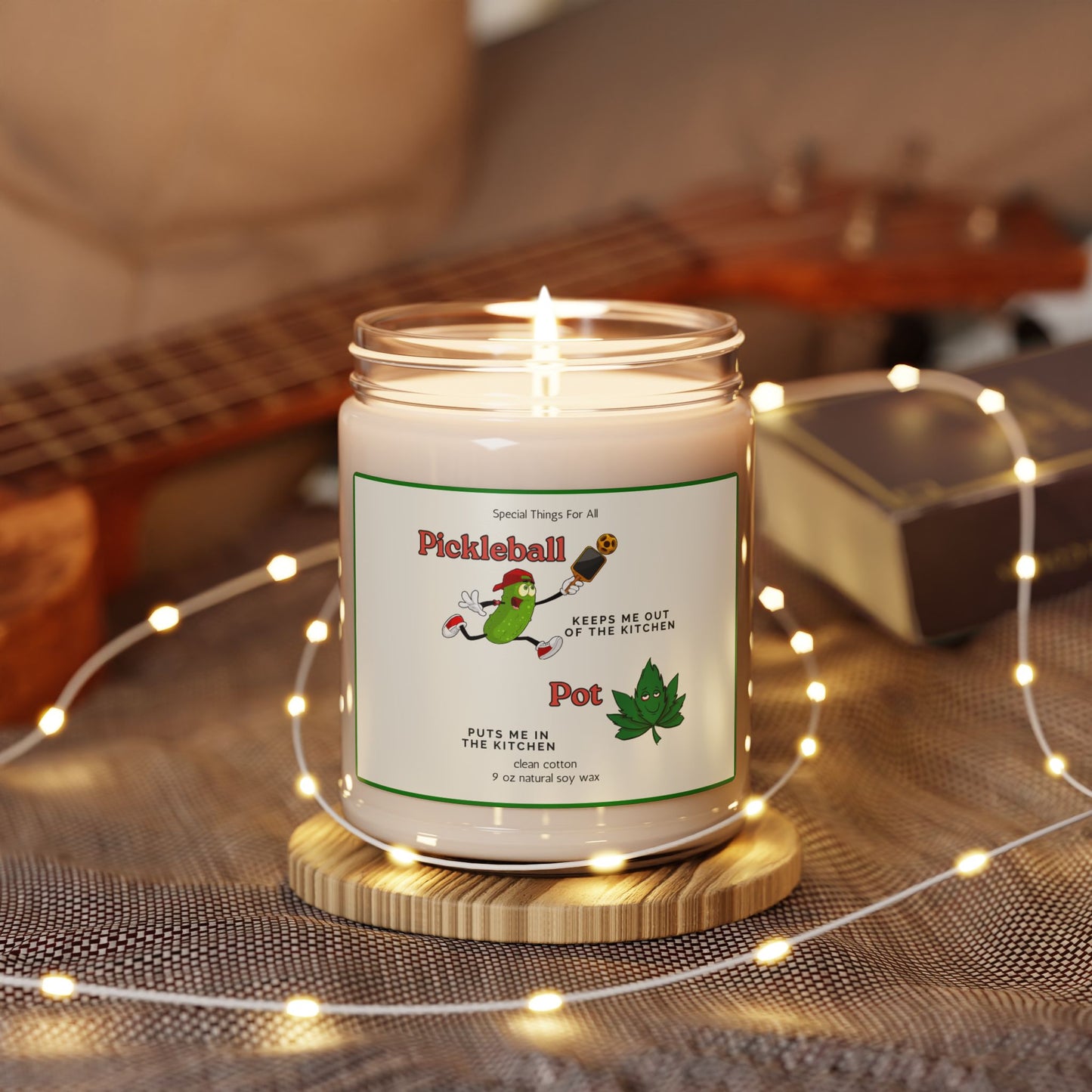 Pickleball and Pot Humorous Candle