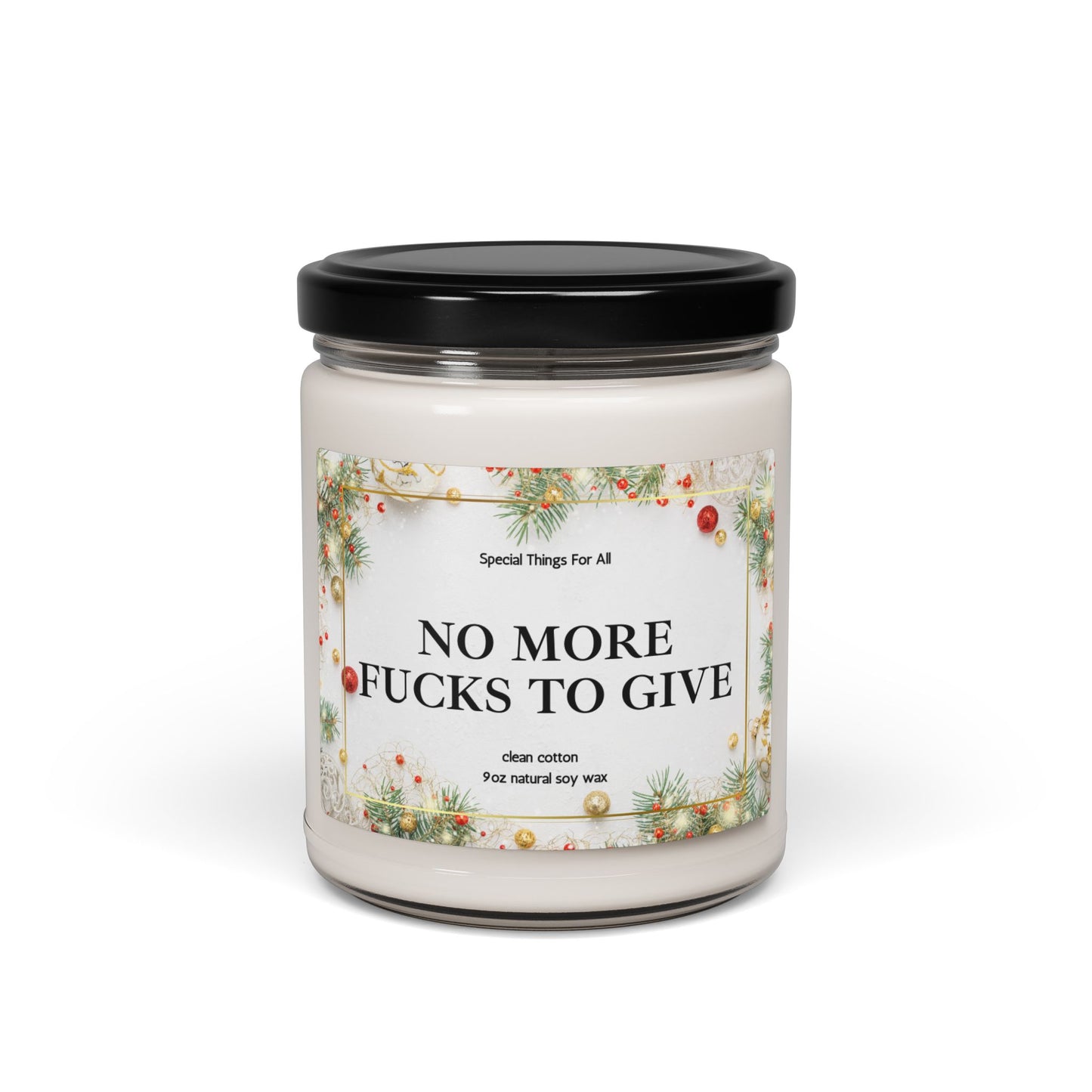 No More Fucks To Give Glass Candle