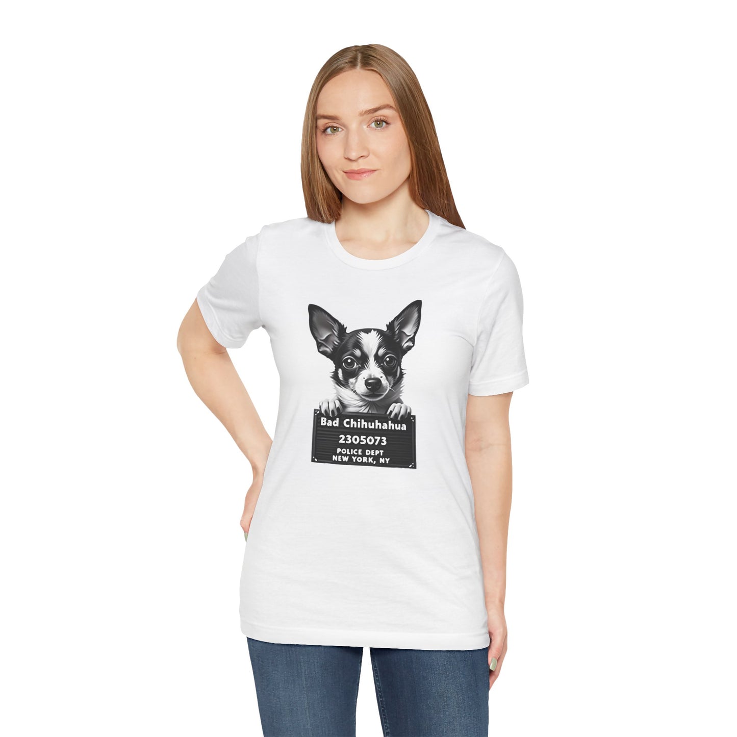 Funny Bad Chihuahua Mugshot T-Shirt