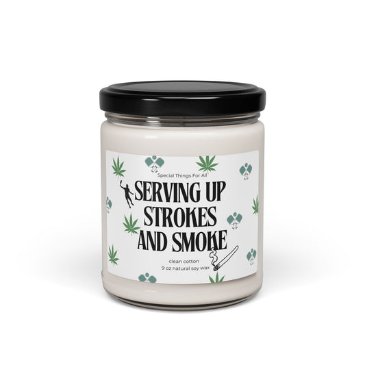 Pickleball and Pot Serving Up Strokes and Smoke Humorous Candle
