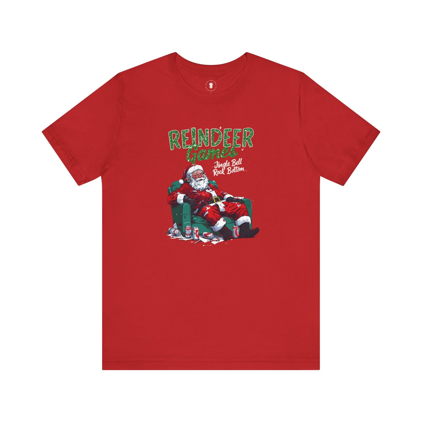 Drunken Santa Claus Reindeer Games Jingle Bell Rock Bottom Funny Christmas T-Shirt