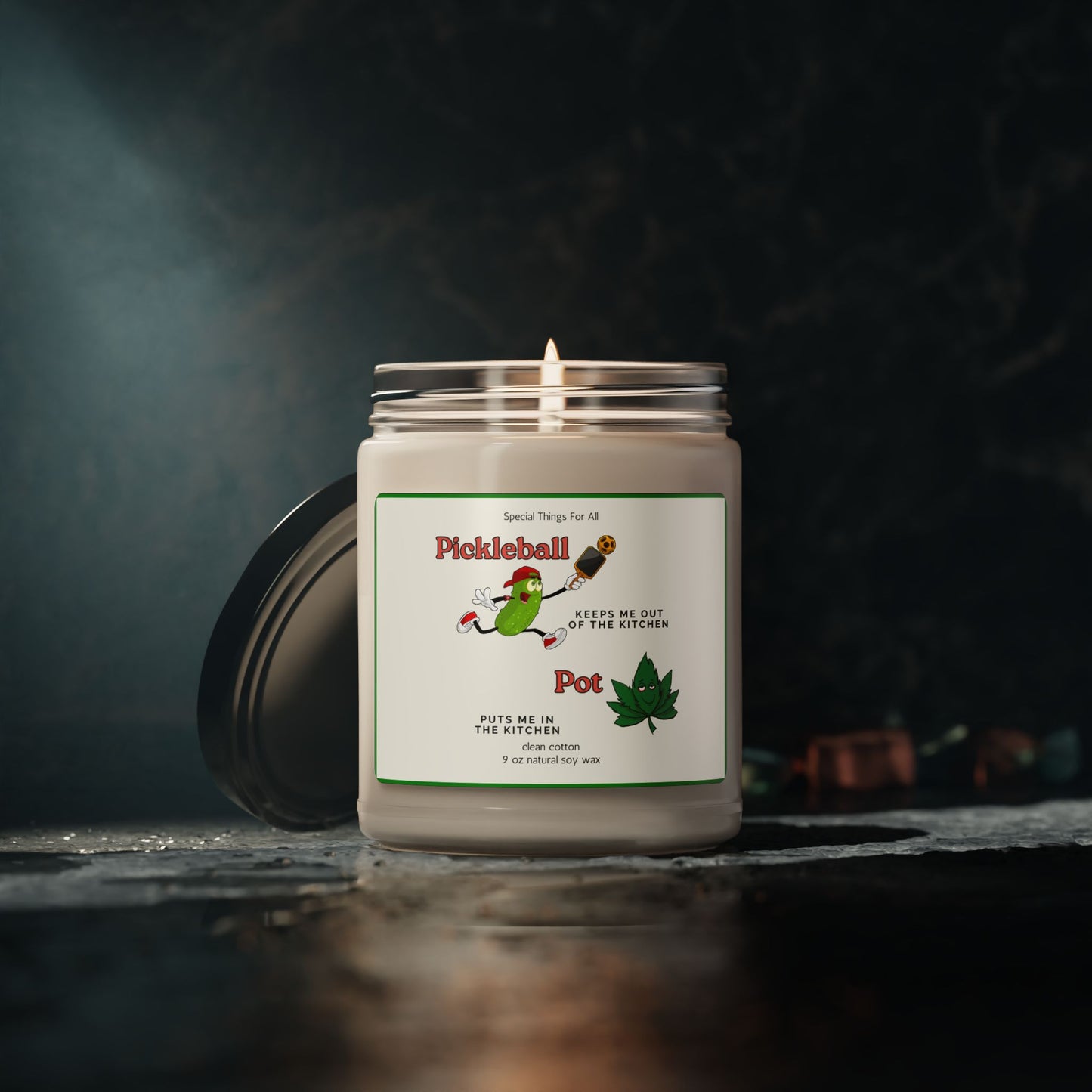 Pickleball and Pot Humorous Candle