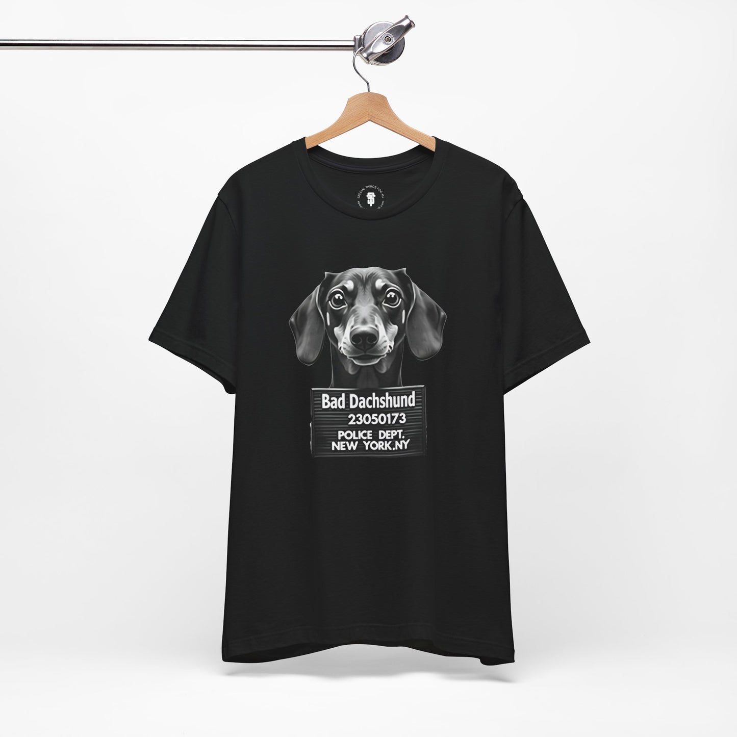 Funny Bad Dachshund Mugshot T-Shirt