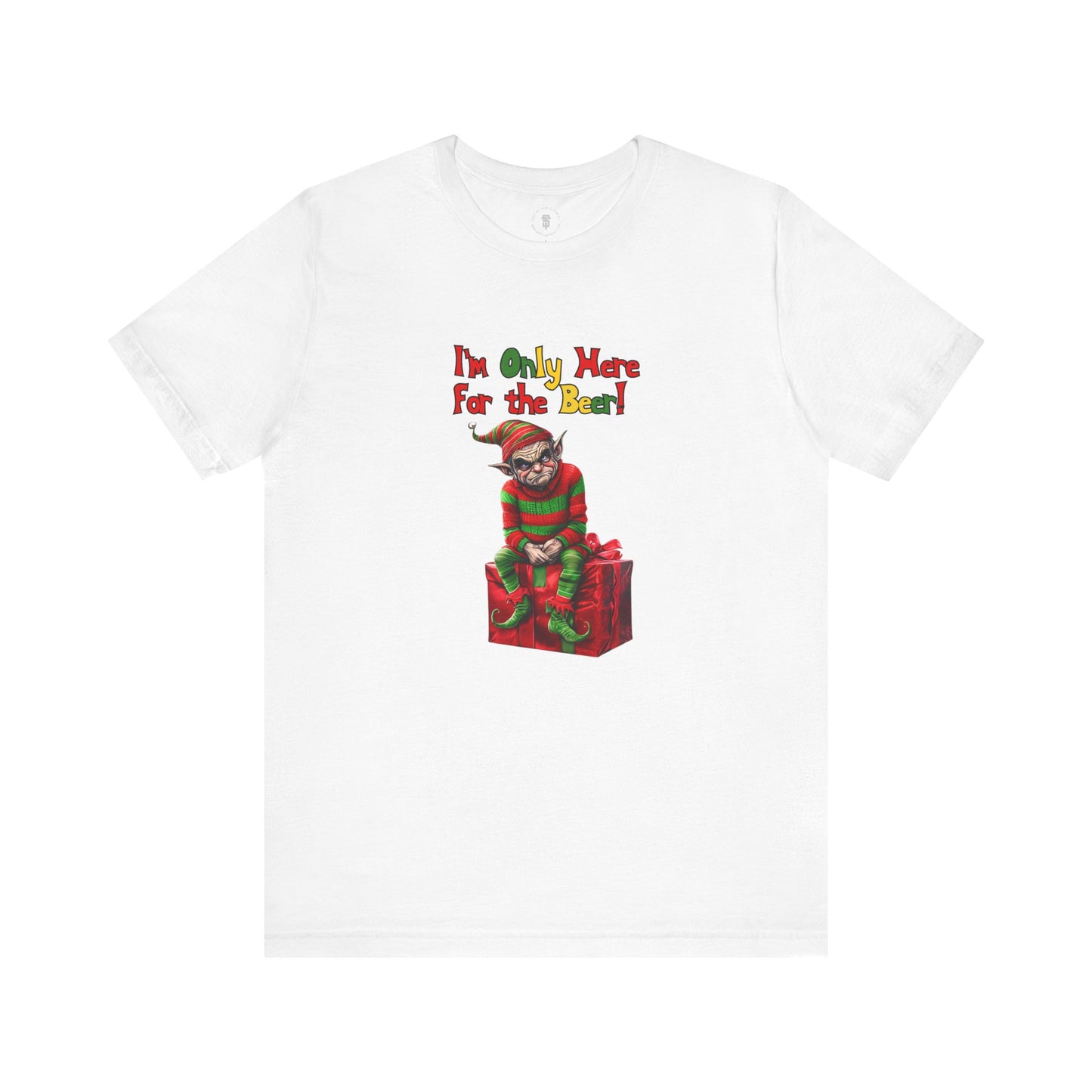 Funny Christmas T-Shirt I'm Only Here for the Beer Elf Shirt