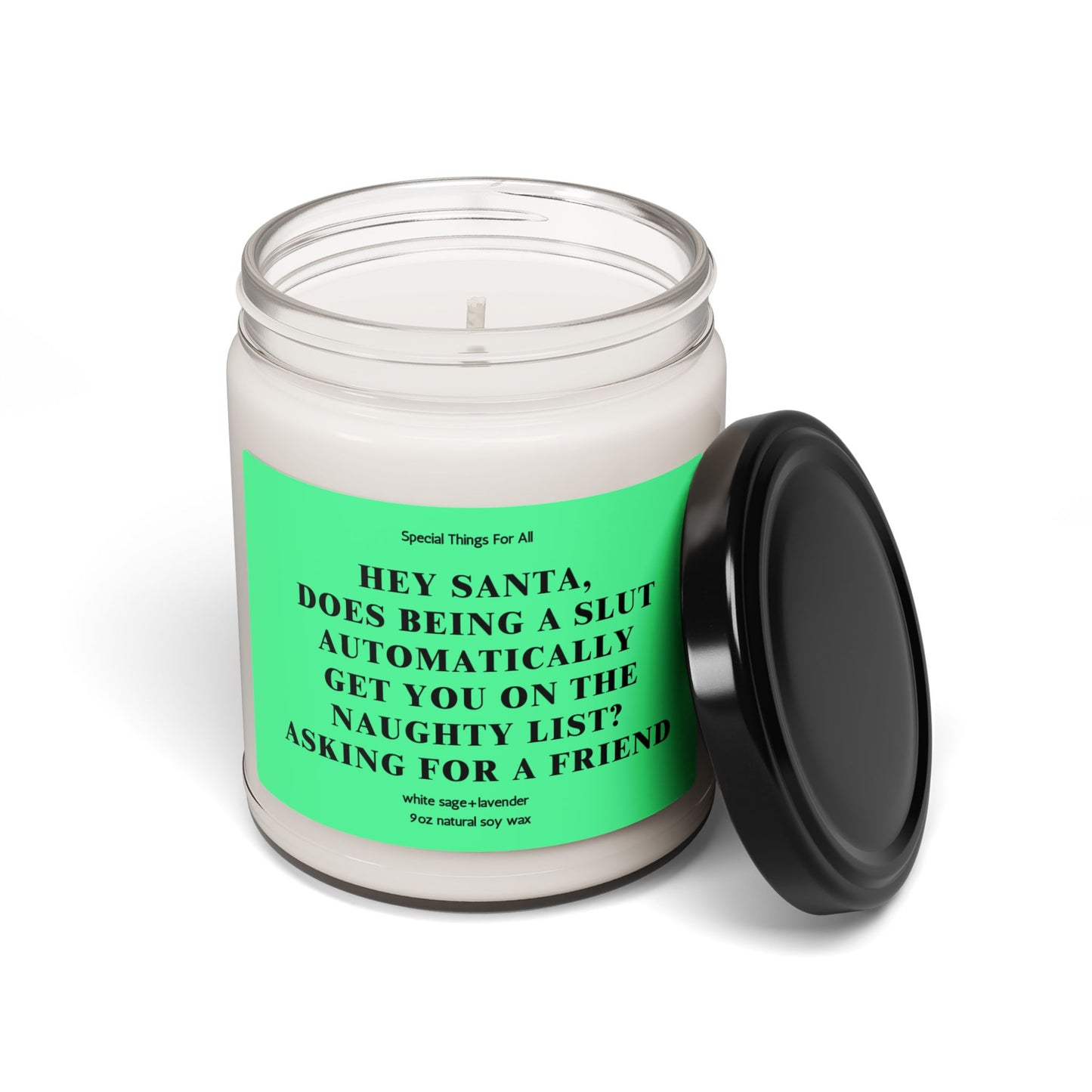 Hey Santa, Does Being A Slut Automatically Get You On the Naughty List Glass Candle